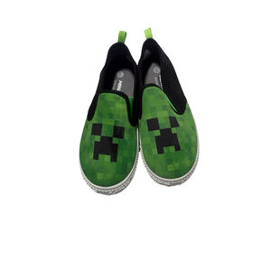 Boys Minecraft Creeper Green And Black Slip On Shoes Size 13 Little Kid
